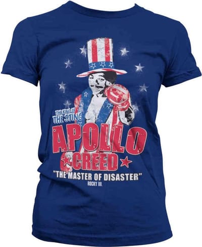 Rocky Dames Tshirt -S- Apollo Creed Blauw