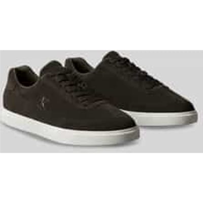 Sneakers van echt rundleer met logodetails