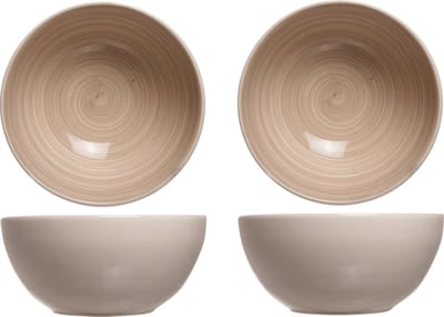 Cosy & Trendy soep serveer schaaltje - 2x stuks - kommetjes Turbolino - beige - D14 cm - 500 ml