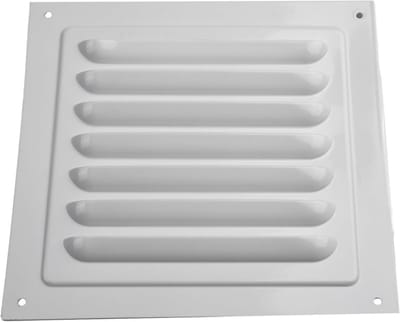 Vierkante Ventilatieopening Afdekking met Insectenhor - Wit Aluminium Rooster
