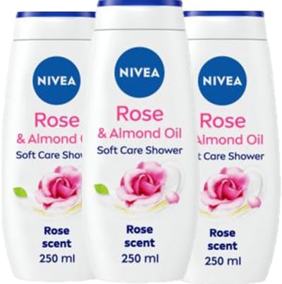 NIVEA Douchegel - Rose & Almond Oil Voordeelverpakking 3 x 250 ml