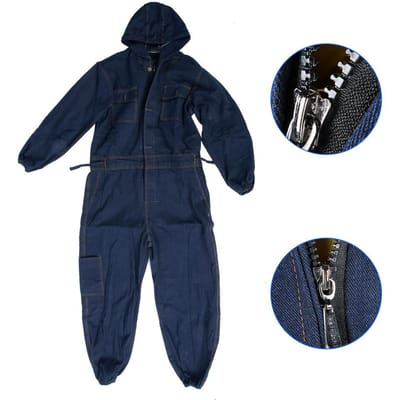 Denim overall, elektrisch laspak, werkkleding voor arbeidsongevallen, autoreparatiewerkkleding (170) black