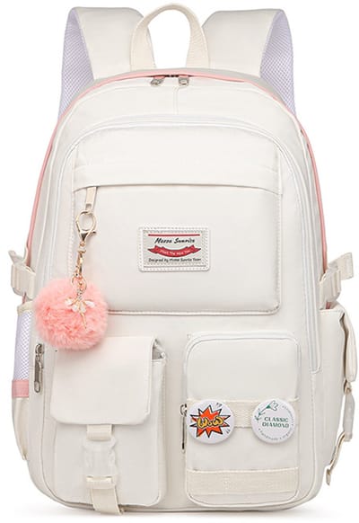 Rugtas - Schooltas - Rugzak - Rugzak Meisje - Rugzak School - Boekentas - Laptop Rugtas - 30 Liter - WitB