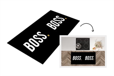 Keukenloper - Loper keuken - Boss - Spreuken - Goud - 120x60 cm - Keukenloper vinyl