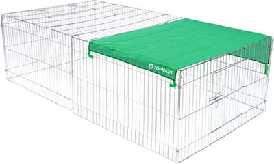 Topmast Konijnenren - 144 x 112 x 60 cm - Puppyren - Verzinkt Staal - Maat XL - Ren - Voor Konijnen, Knaagdieren of Puppy's