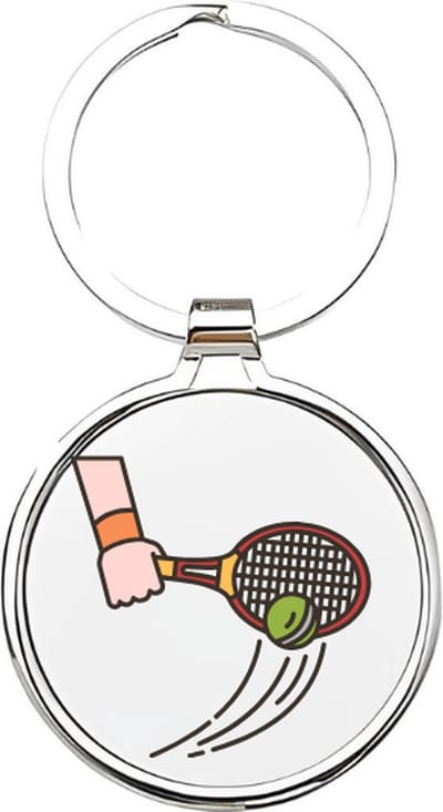 Akyol - tennis Sleutelhanger - Tennis - tennissers - cadeau - sport sleutelhanger - sport - gepersonaliseerd - tennissers - sleutelhanger voor tennissers - racket - sleutelhanger voor jongens - bal - ballen - sleutelhanger van tennisbal - 4 x 7,5 CM