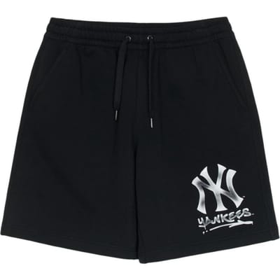 MLB New York Yankees Letter Merklogo Vetersluiting Vijfsterren Casual Shorts Uniseks shorts Zwart 3ASPB0253-50BKS M