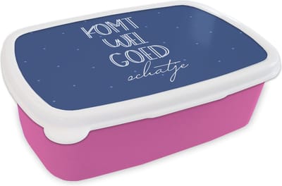 Broodtrommel Roze - Lunchbox - Brooddoos - Get well soon - Spreuken - Liefde - 18x12x6 cm - Kinderen - Meisje