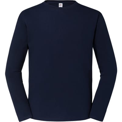 Fruit of the Loom Heren Iconic Premium T-shirt met lange mouwen (Deep Navy)