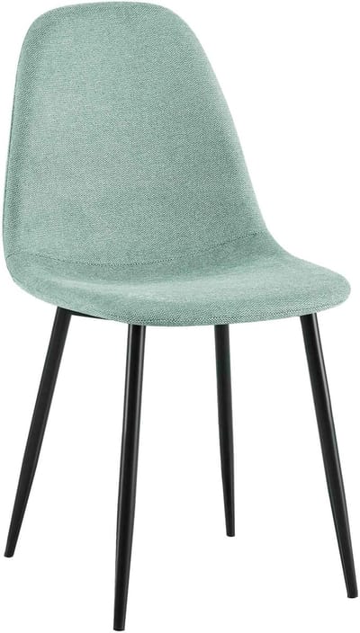 CLP Napier Eetkamerstoel - Modern Design - Zonder armleuning - Metalen Onderstel - Comfortabele Rugleuning - Max. 150 kg - Stof/lichtgroen