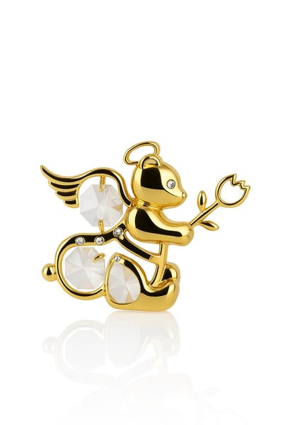 Luxe 24K Vergulde Panda met Swarovski Kristallen – Decoratie met Zuignap – Gouden Beeldje – Kristallen Panda Ornament