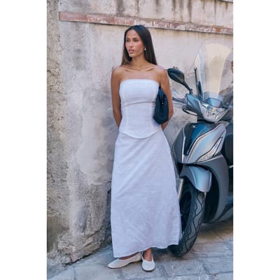 boohoo Dames Geborduurd Midaxi Rok | Wit | Maat: 34