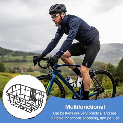 Metalen Fietsmand - Stuurhouder Opslag - Boodschappen Vervoeren - Snelontgrendeling Systeem - 35 x 25 x 20.5 cm - Zwart