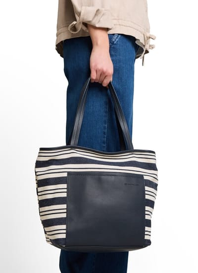 Tom Tailor - TTELODIE M Shopper met streepjesmotief - Maat ONESIZE - mixed blue