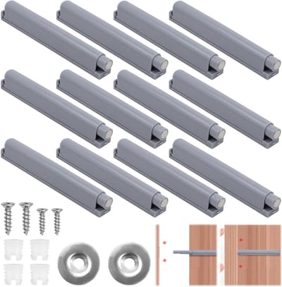 Set van 12 Push Door Openers voor Keukenkastdeuren - Magnetische Deursluiters en Dempers voor Laden en Kasten