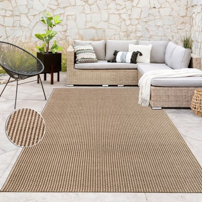 Paco Home Binnen- en buitenvloerkleed, terras en balkon, weerbestendig effen met structuur 80x150 cm