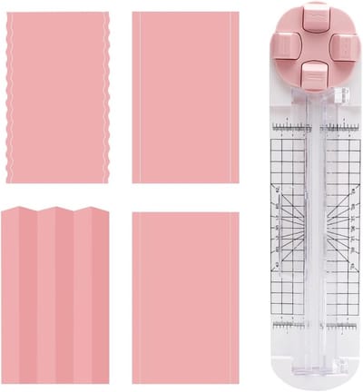 4 in 1 Snijmachine voor Papier met Hoge Precisie, Rechte, Golvende en Gestippelde Lijnen, Ideaal voor Knutselen, Postkaarten en Scrapbooking