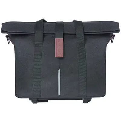 Basil City - Fietshandtas MIK - 8-11 Liter - Voorop/Achterop - Zwart - Waterafstotend - Reflectiedetails