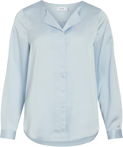 VILA - VIELLETTE V-NECK L/S SATIN SHIRT - NOOS - Dames - Blouses