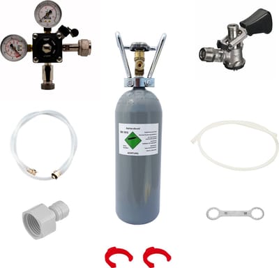 Accessoirepakket voor biertap Pygmy 1-kraan met Fustkoppeling Type D en 2 kg Co2-fles