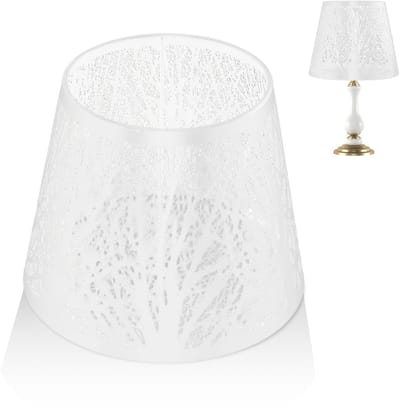 By shayne - Gesneden Smeedijzeren Schaduw Bosboom Vorm Vintage Lampenkap - Decoratieve Lampenkap Wit - E27 Mini Decoratie - Perfect voor Tafellamp en.