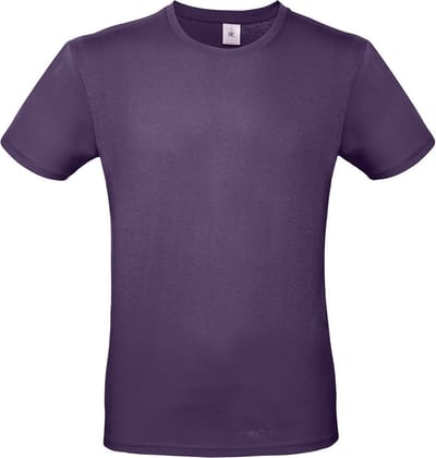 Set van 2x stuks paars basic t-shirt met ronde hals voor heren - katoen - 145 grams - paarse shirts / kleding, maat: M (50)