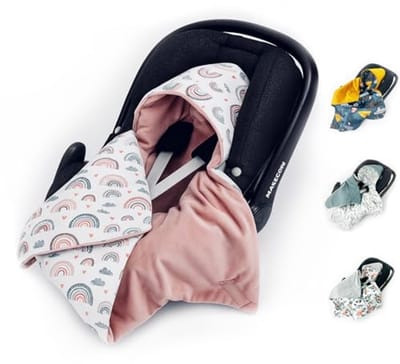 Gewatteerde omslagdeken voor babyzitje en kinderwagen, zacht en warm, perfect voor herfst en lente
