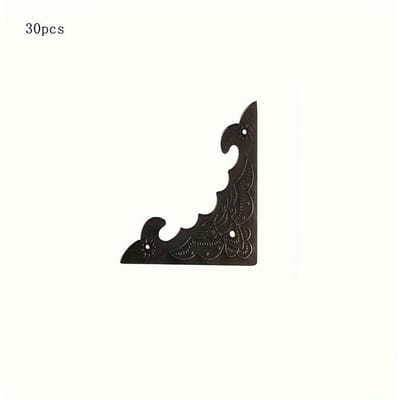 1 set/30 stuks Hardware Groot Formaat Nieuwe Chinese Stijl Verpakkingsdoos Antiek Vier Zijden Hoekbeschermer IJzer Leer Pakket Vleermuis Hoek 30pcs black