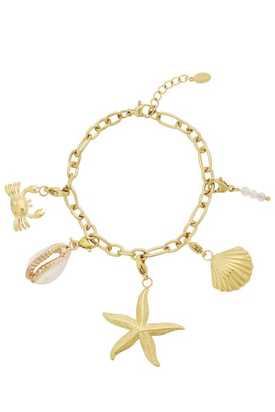 Bedelarmband - Stainless steel - Mix en match - Goudkleur