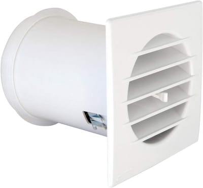 Ventilatie Rooster - Rooster met thermostaat - Automatische luchtstroomregeling - Werkt zonder batterijen - 126 x 126 mm - Wit
