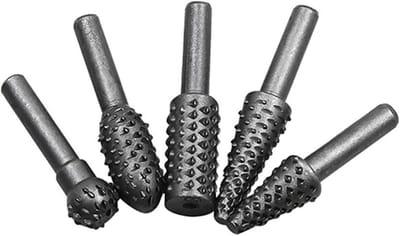 Metalen raspvijl set - Naaldvijlen set - Houtbewerking metaal - Titanium coating - 5 Delig - Grijs
