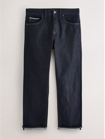 Next - Heren - Straight fit - Signature Japanse zelfkant denim jeans - Blauw