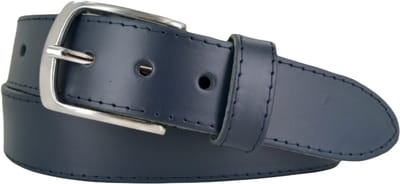 Heren Riem | Mannen Riem | Leren Riem | Lederen Riem | Kleur: navy | 4cm breed | Riemmaat: 85cm (totale lengte: 100cm) | 100% echt leer | Nikkelvrije gesp