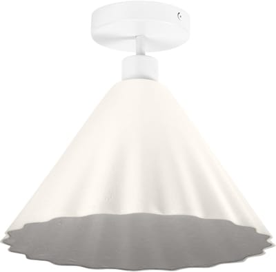OSRAM plafondlamp Decor Pulp wit van metaal en papier-maché, E27, 310 mm diameter, lampenkap van gerecycled materiaal, duurzaam dankzij vervangbare lichtbron, eenvoudig te installeren