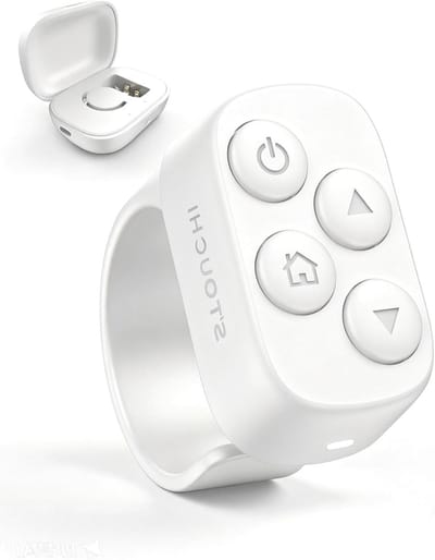 Draadloze afstandsbediening voor e-readers met oplaadcase, handsfree lezen, compatibel met Kobo Clara, Libra en Elipsa 2E - Wit