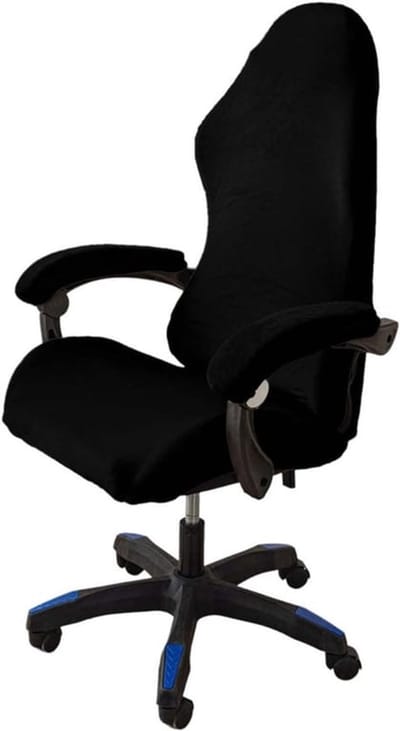 SnelShoppen - 4-delige Gaming Stoel Covers Set - Verwijderbaar & Wasbaar - Dikke Elastische Bescherming voor Computerstoelen - Zwart - Perfect voor Ga