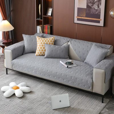 Geruit Puur Katoen Bankkussen Effen Kleur Alle Seizoenen Bankhanddoek Kussensloop Verdikt Antislip Volledige Dekking Bankhoes 70x70cm 1pcs