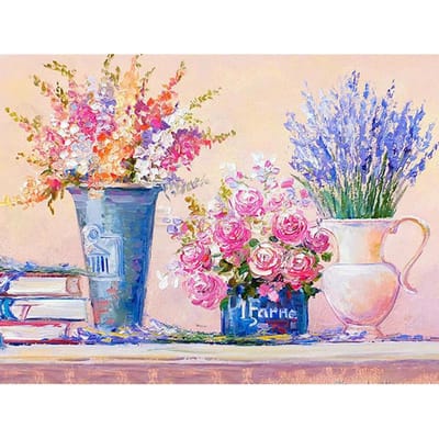 Verf met diamanten bloemen diamant borduurwerk kruissteek diamant mozaïek handwerk kunst kits muur decor 20X30CM pink