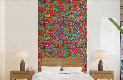 Behang - Fotobehang Design - Jaren 70 - Fantasy - Kleur - Breedte 120 cm x hoogte 240 cm