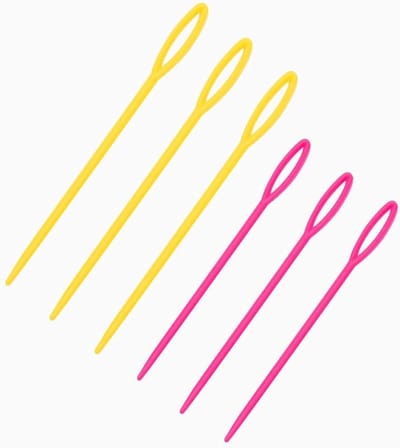 6 stuks plastic naainaalden, kleurrijke weef- en naainaald, oognaainaalden voor kinderen, leernaalden, plastic naainaalden voor naai-handwerk en kinderen, doe-het-zelf