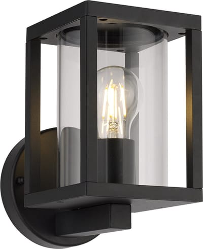 Olucia - AMALIE - Buitenmuurlamp - Zwart - Vorm: Rechthoek