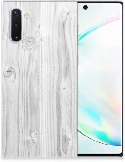 Samsung Galaxy Note 10 Bumper Hoesje White Wood
