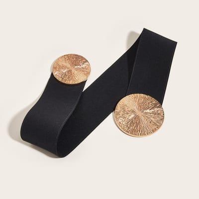Brede elastische tailleband voor dames met dubbele O-ringen, vintage elastische tailleband, dunne tailleband voor jurken