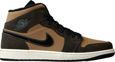 Air Jordan 1 Mid SE Donkere Chocolade Heren Sneakers Bruin Archaeo-Bruin Zwart DC7294-200 41 black