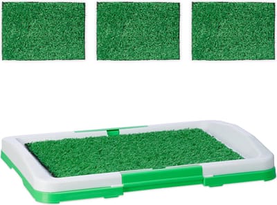 hondenklo kunstgras - binnen balkon en terras - 4 grasmatten - 5,5 x 45,5 x 33 cm - kunststof