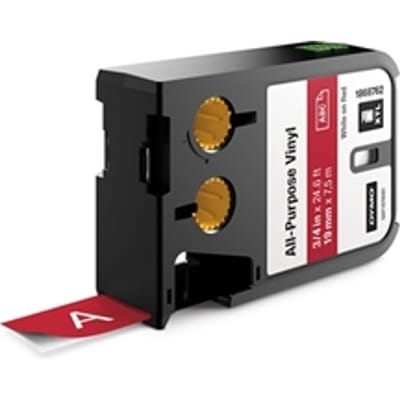 DYMO 1868762 XTL tape vinyl wit op rood 19mm (origineel)