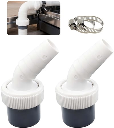 Dailygoods- Afvoeradapter 2 Stuks - Ø 18-24 mm - Afvoer 40 mm Buis - Slangklem - Vaatwasser/Droger - Eenvoudige Installatie - Afvoerconnector