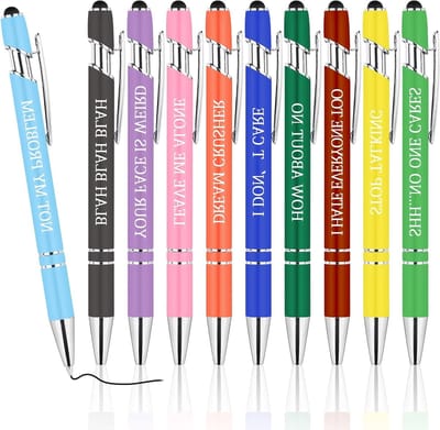 Inspirerende Retractable Balpen met Citaten - 10 Stuks voor Collega's, Metalen Motivatiepen voor Op het Bureau en Werkplek