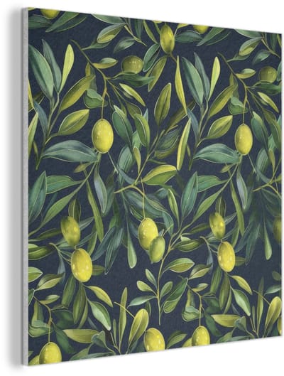 Akoestisch wandpaneel 40x40 cm - Vilt schilderij Citroenen - Bladeren - Natuurlijk - Akoestische panelen - Geluidsdempende wanddecoratie - Geluidsisolatie woonkamer - Muurdecoratie geluidspanelen