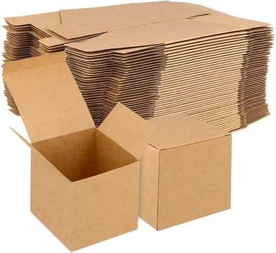 100 Stuks Kraft Papieren Cadeau Dozen met Deksel, 8x8x8cm, Makkelijk in Te Vouwen voor Trouwen en Verjaardagsfeesten